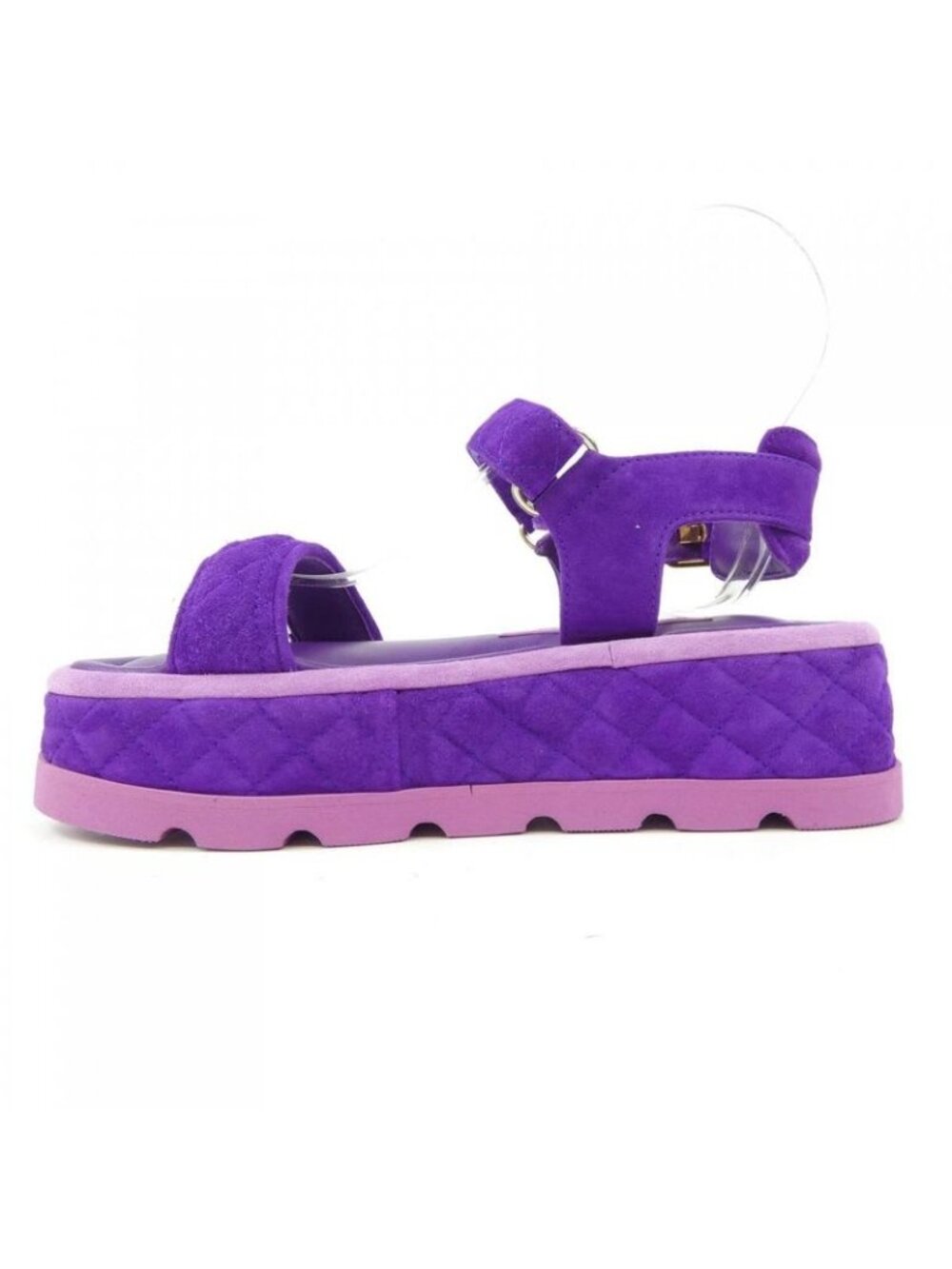 Chanel Size 35 Suede Purple Sandals - Picture 2 of 6